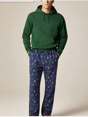 NWT! J.Crew Soft Cotton Pajama
Lounge Pants, Navy Holiday Dog Print